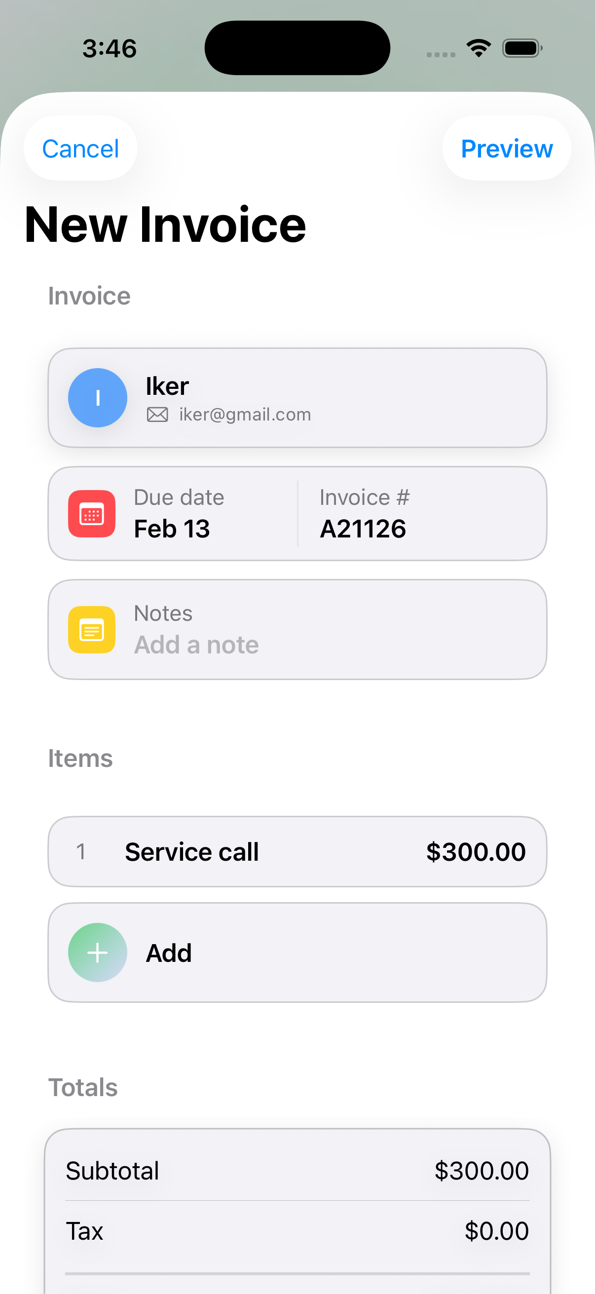 Invoice Americano — invoice builder
